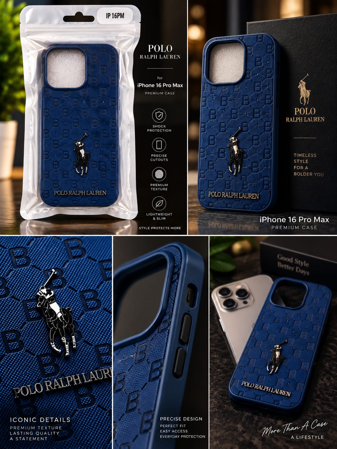 iPhone 16 Pro Max Premium Polo Ralph Lauren Style Luxury Protective Case