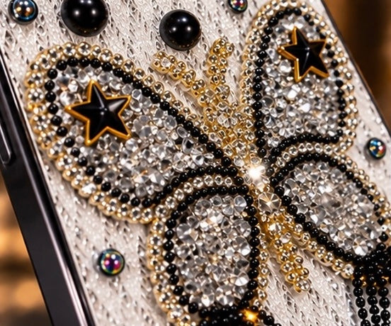 iPhone 15 Pro Max Luxury Butterfly Crystal Bling Case