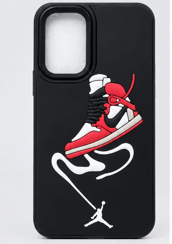 Samsung Galaxy A16 Black & Red High-Top Sneaker Phone Case
