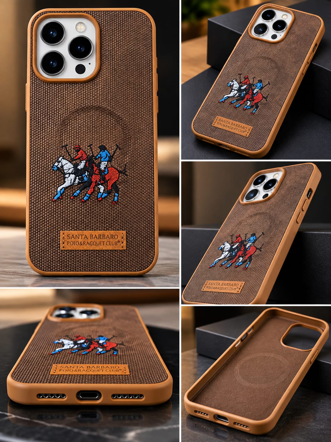 iPhone 15 Pro Max Luxury Polo Horse Leather Case