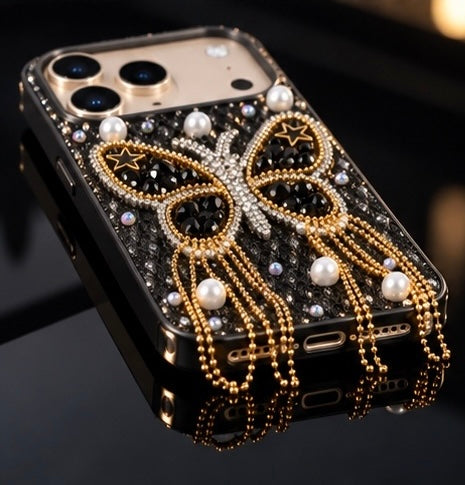 iPhone 17 Pro Luxury Butterfly Crystal Bling Case