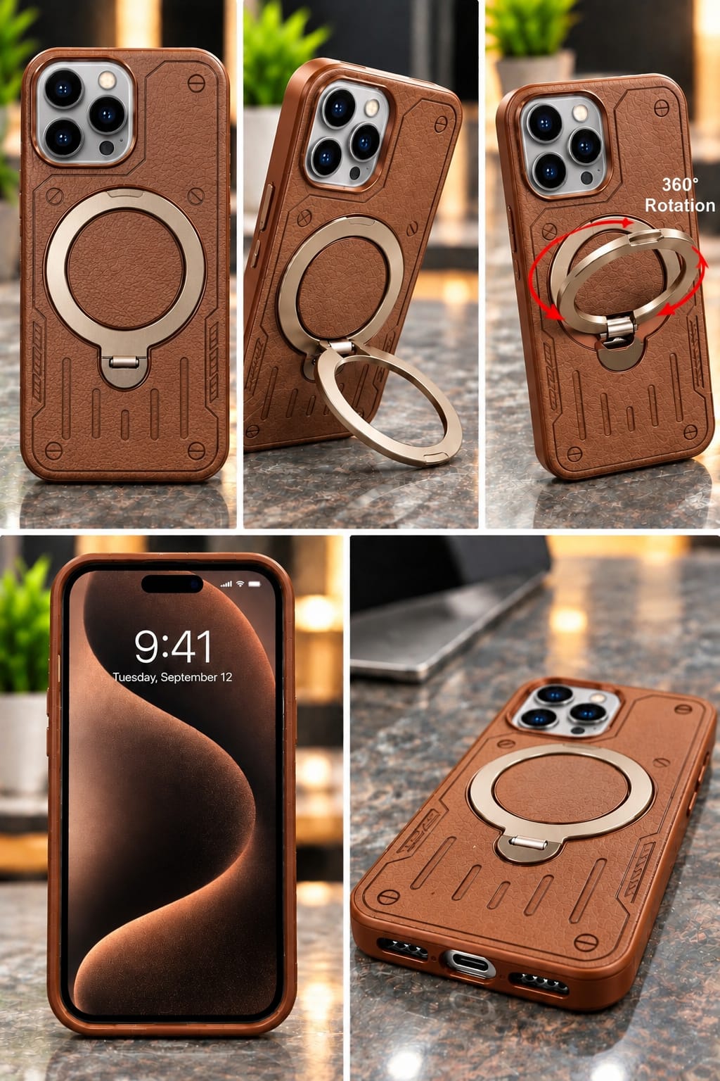 iPhone 15 Pro Ring Holder Magnetic Phone Case