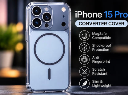 iPhone 15 Pro Converter Cover MagSafe Compatible Shockproof Protective Case