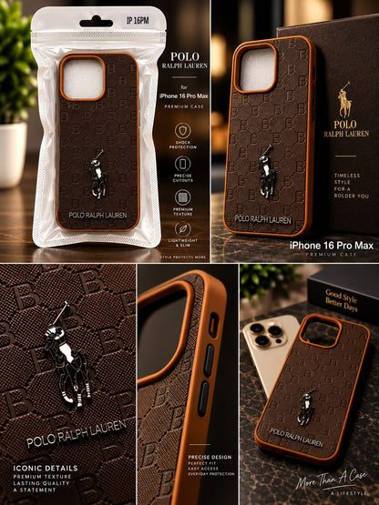 iPhone 16 Pro Max Premium Polo Ralph Lauren Style Luxury Protective Case