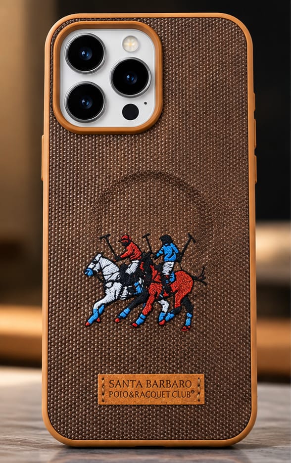 iPhone 15 Pro Max Luxury Polo Horse Leather Case