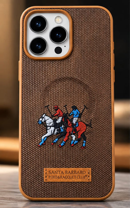 iPhone 15 Pro Max Luxury Polo Horse Leather Case
