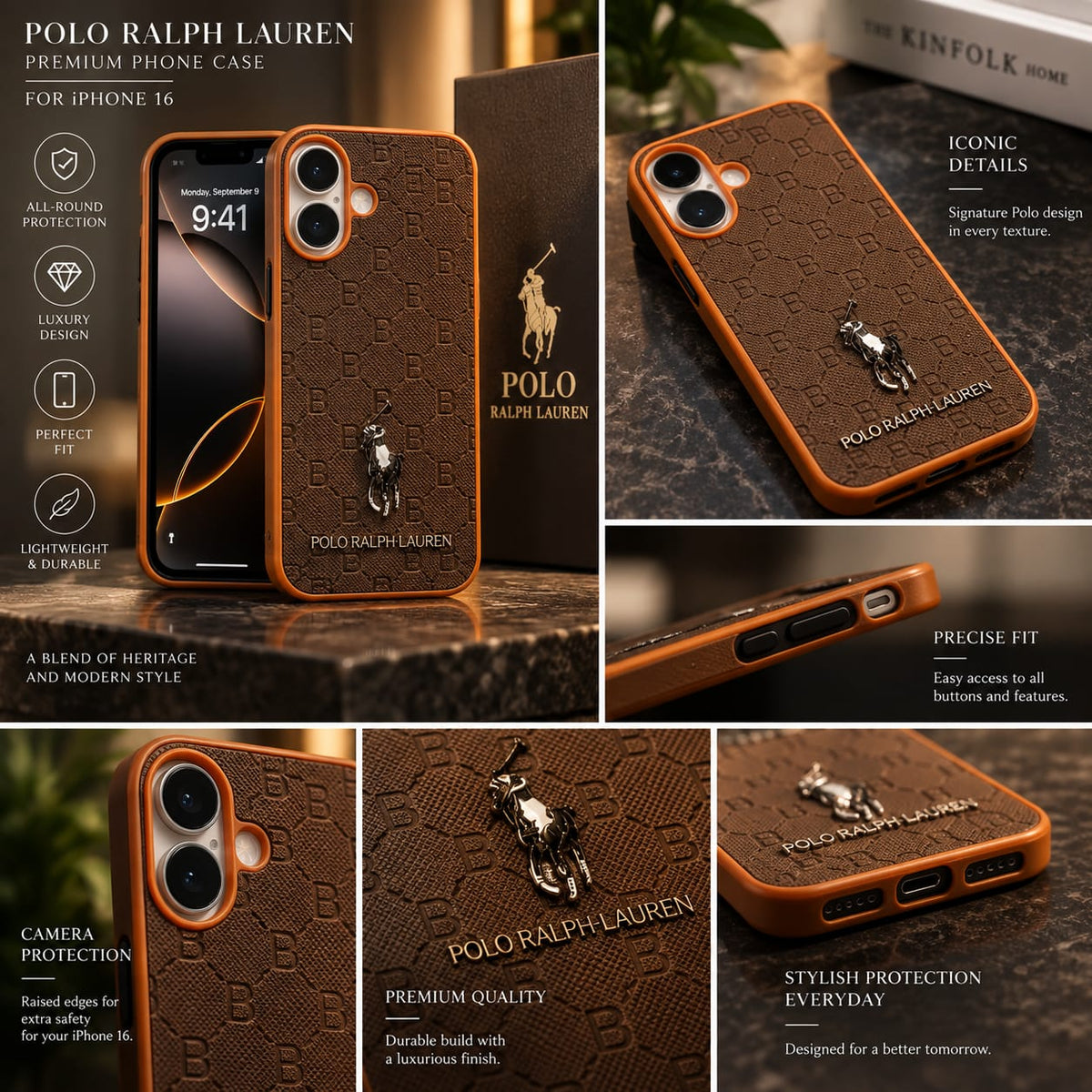 iPhone 16 Premium Polo Ralph Lauren Style Luxury Protective Case