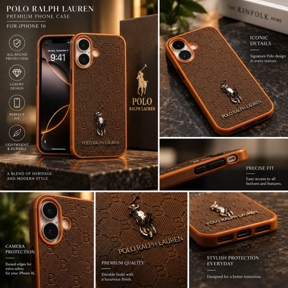 iPhone 16 Premium Polo Ralph Lauren Style Luxury Protective Case
