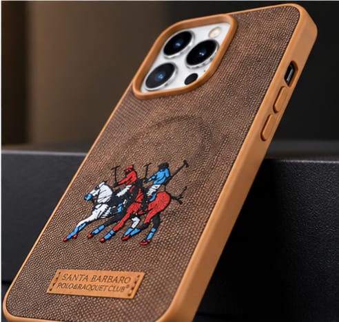 iPhone 15 Pro Max Luxury Polo Horse Leather Case