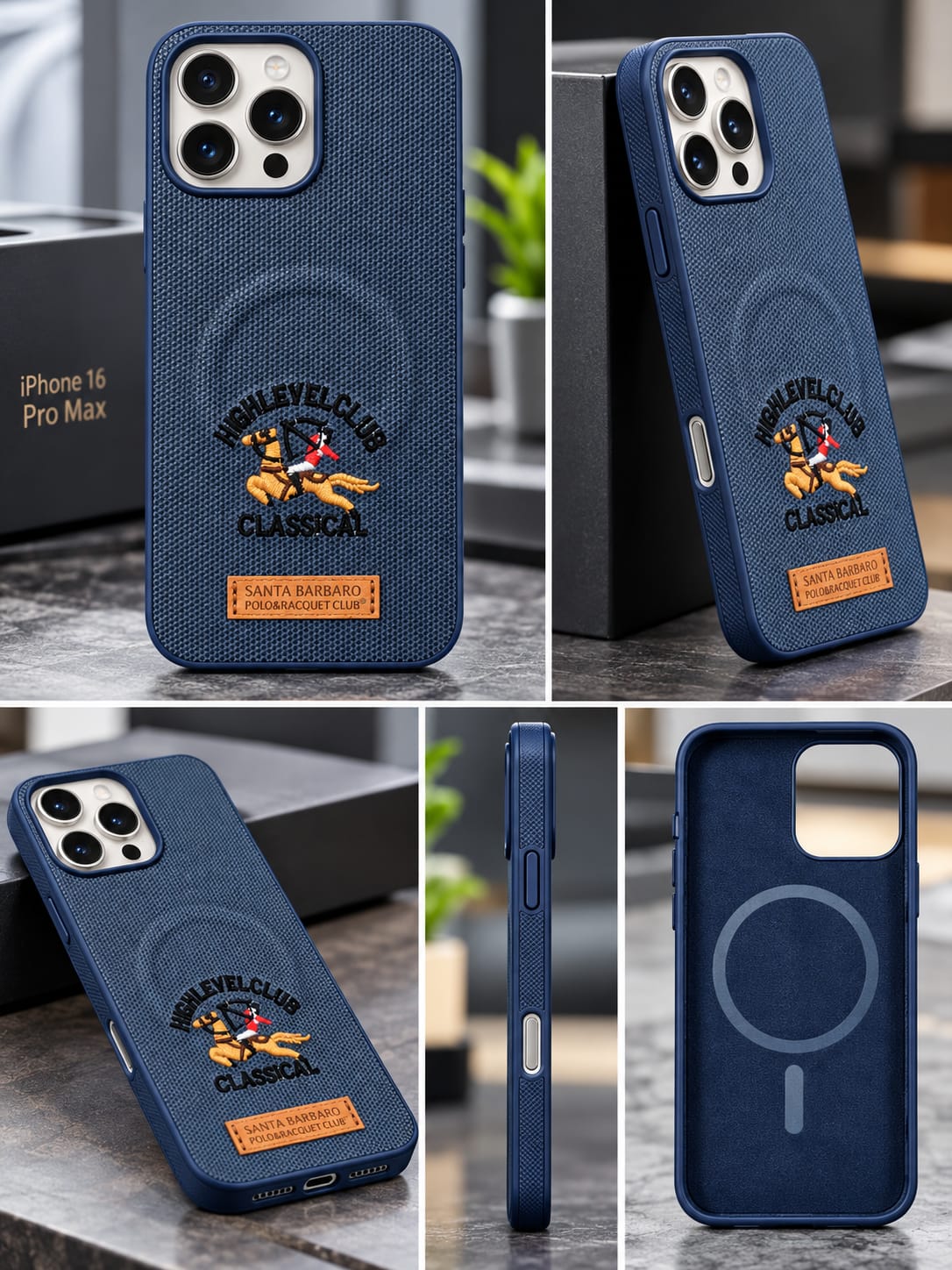 iPhone 16 Pro Max Luxury Polo Horse Leather Case
