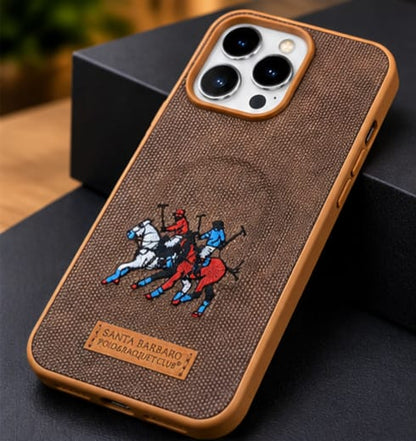 iPhone 15 Pro Max Luxury Polo Horse Leather Case