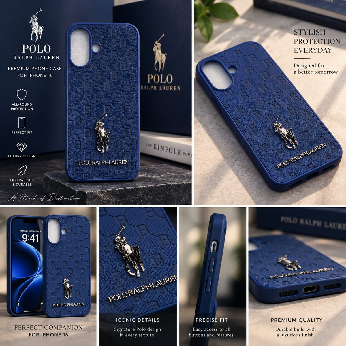 iPhone 16 Premium Polo Ralph Lauren Style Luxury Protective Case