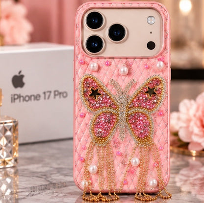 iPhone 17 Pro Luxury Butterfly Crystal Bling Case
