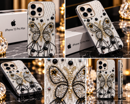 iPhone 15 Pro Max Luxury Butterfly Crystal Bling Case