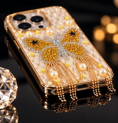 iPhone 15 Pro Luxury Butterfly Crystal Bling Case
