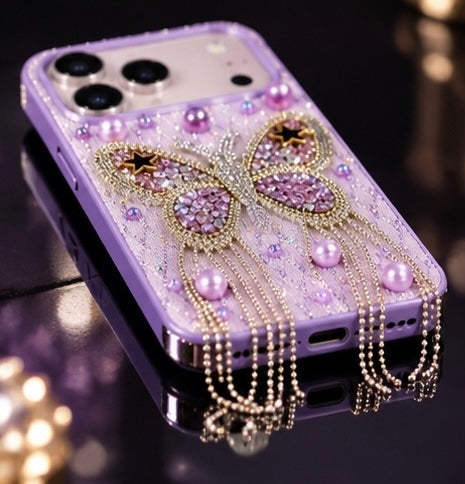 iPhone 17 Pro Luxury Butterfly Crystal Bling Case