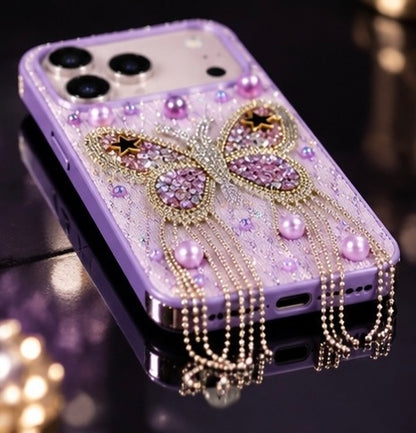 iPhone 17 Pro Luxury Butterfly Crystal Bling Case