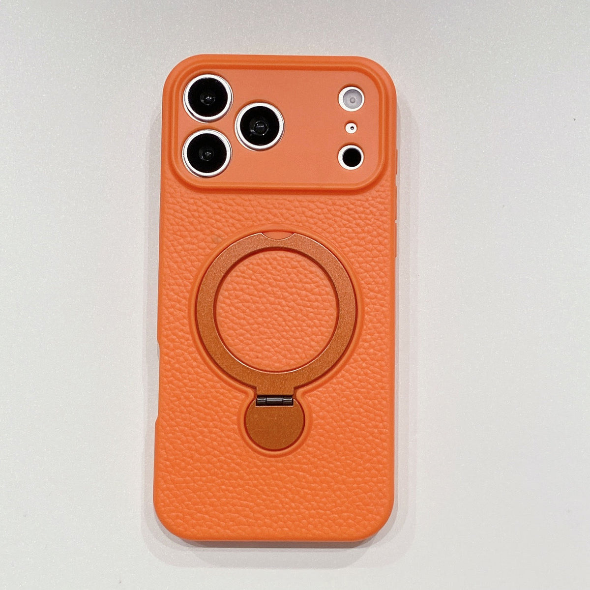iPhone 17 Pro Max Leather MagSafe Ring Phone Case