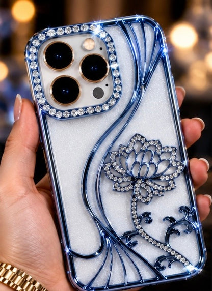 iPhone 16 Pro Flower Clear Glitter MagSafe Ring Case