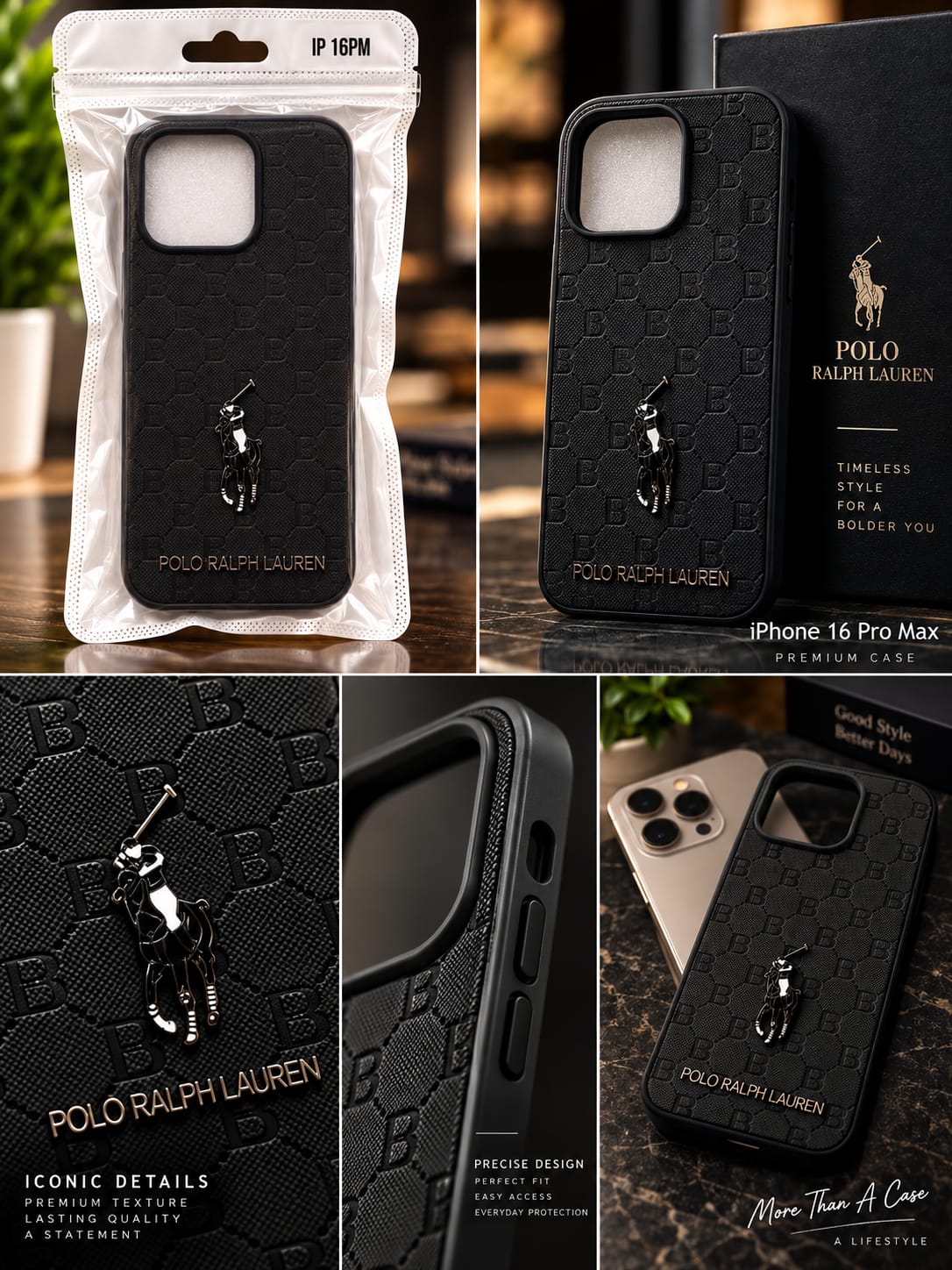 iPhone 16 Pro Max Premium Polo Ralph Lauren Style Luxury Protective Case