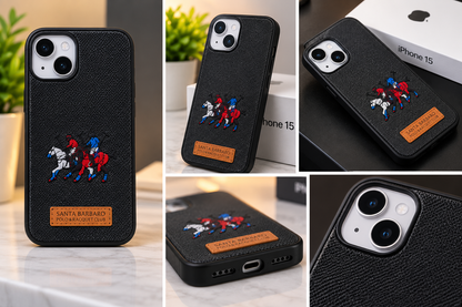iPhone 15  Luxury Polo Horse Leather Case