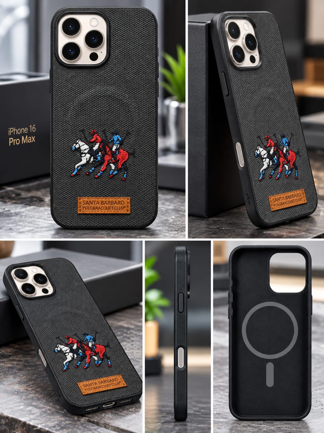 iPhone 16 Pro Max Luxury Polo Horse Leather Case