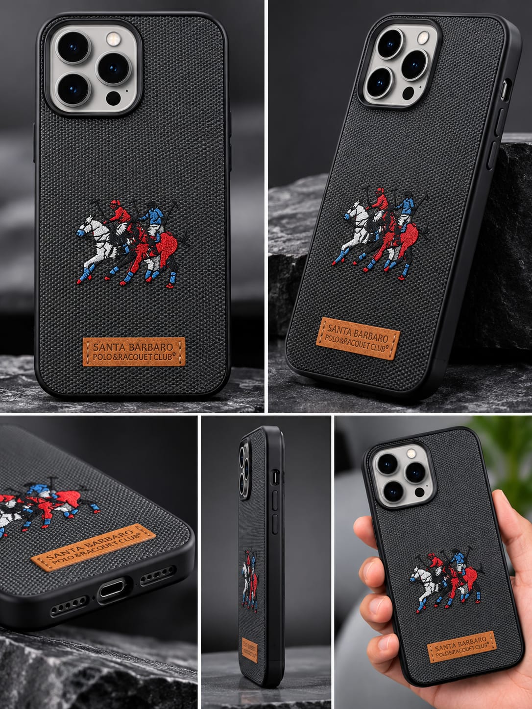 iPhone 15 Pro Max Luxury Polo Horse Leather Case