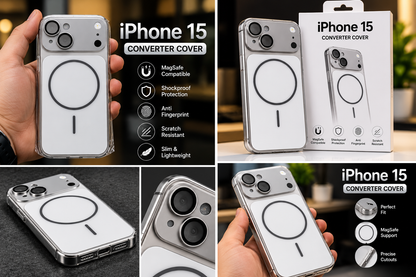 iPhone 15 Converter Cover MagSafe Compatible Shockproof Protective Case