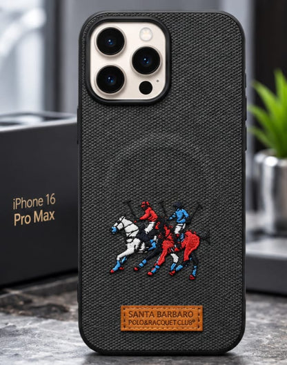 iPhone 16 Pro Max Luxury Polo Horse Leather Case