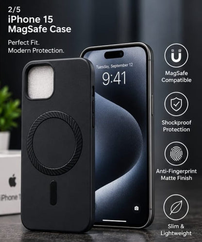 iPhone 15 MagSafe Slim Matte Compatible Shockproof Case