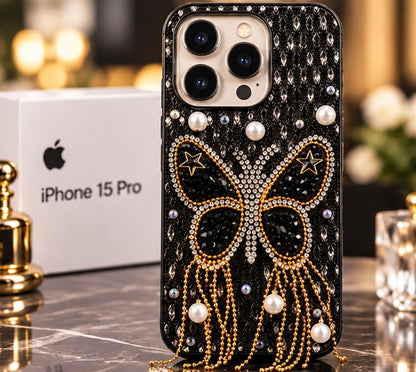 iPhone 15 Pro Luxury Butterfly Crystal Bling Case