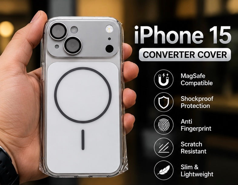 iPhone 15 Converter Cover MagSafe Compatible Shockproof Protective Case