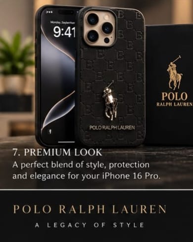 iPhone 16 Pro Premium Polo Ralph Lauren Style Luxury Protective Case