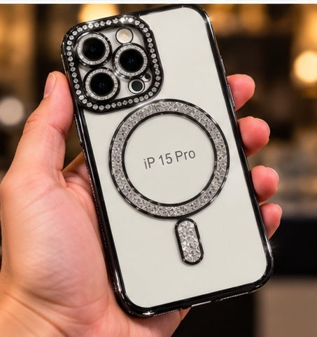 iPhone 15 Pro Clear Glitter MagSafe Ring Case