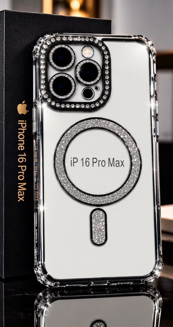 iPhone 16 Pro Clear Glitter MagSafe Ring Case