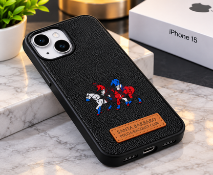 iPhone 15  Luxury Polo Horse Leather Case