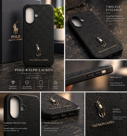 iPhone 16 Premium Polo Ralph Lauren Style Luxury Protective Case