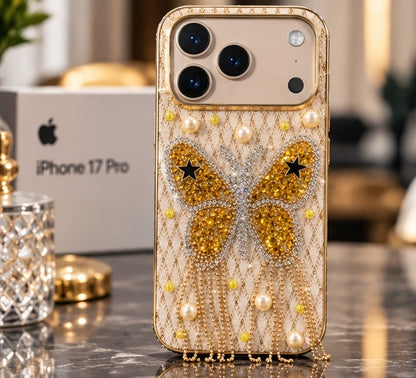 iPhone 17 Pro Luxury Butterfly Crystal Bling Case