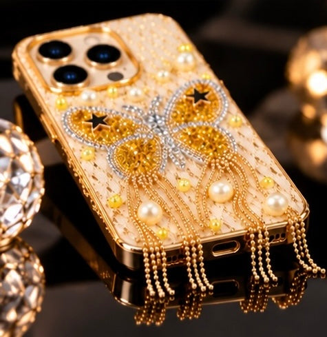 iPhone 15 Pro Max Luxury Butterfly Crystal Bling Case