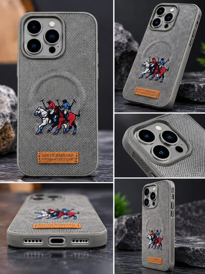 iPhone 15 Pro Max Luxury Polo Horse Leather Case