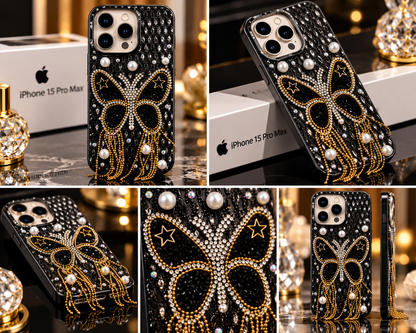 iPhone 15 Pro Max Luxury Butterfly Crystal Bling Case