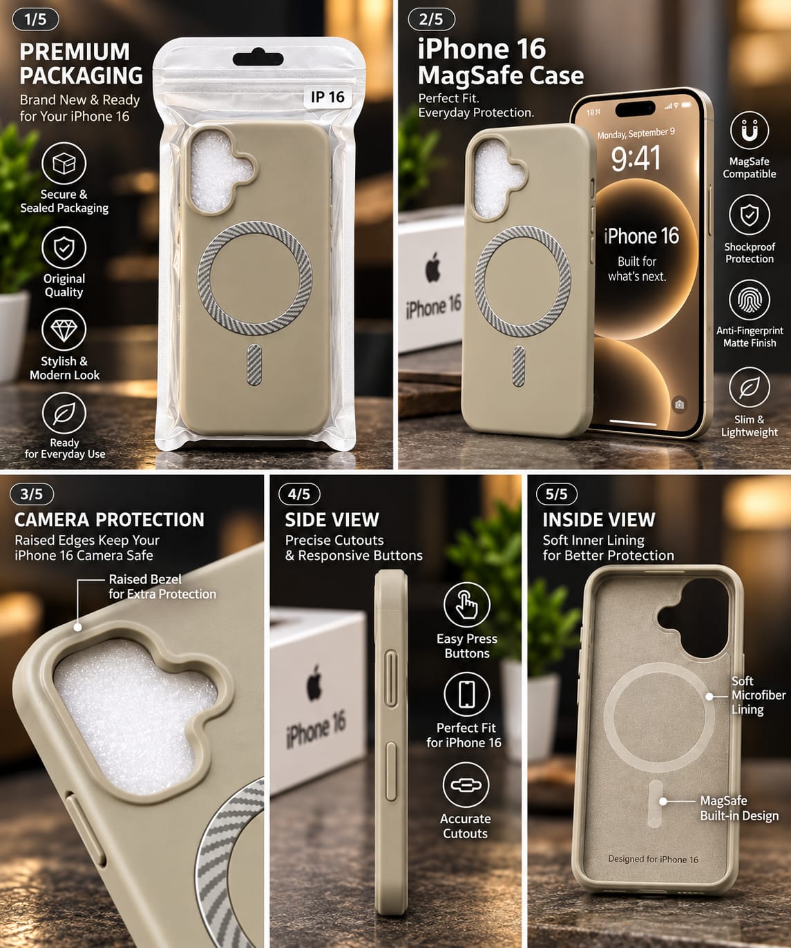 iPhone 16 MagSafe Slim Matte Compatible Shockproof Case
