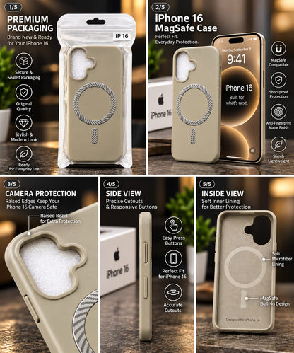iPhone 16 MagSafe Slim Matte Compatible Shockproof Case