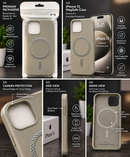 iPhone 15 MagSafe Slim Matte Compatible Shockproof Case