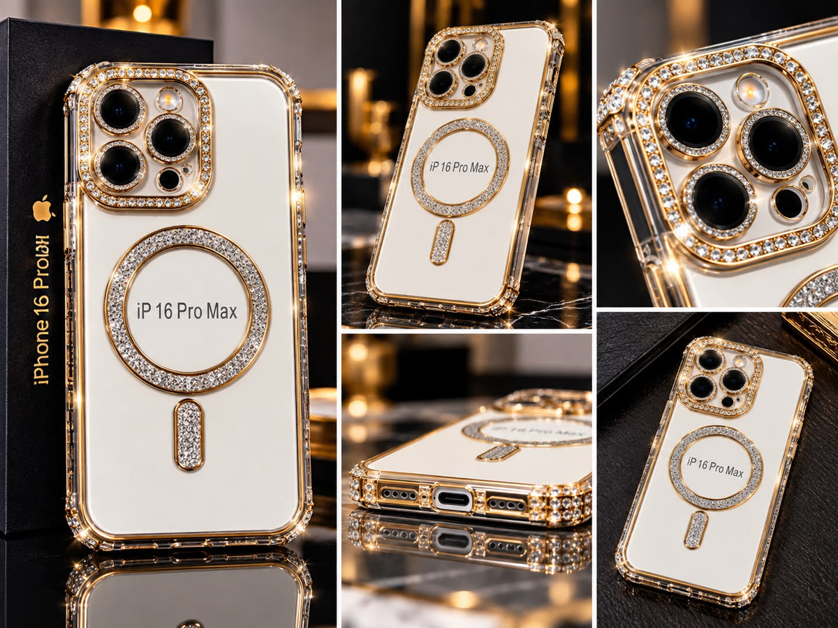 iPhone 16 Pro Clear Glitter MagSafe Ring Case