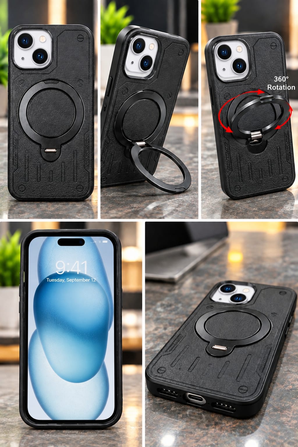iPhone 15 Ring Holder Magnetic Phone Case
