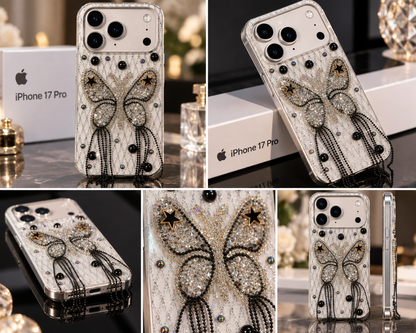 iPhone 17 Pro Luxury Butterfly Crystal Bling Case