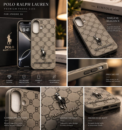 iPhone 16 Premium Polo Ralph Lauren Style Luxury Protective Case