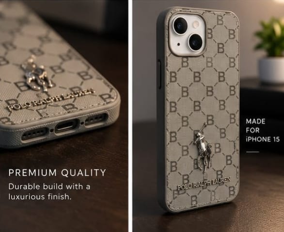 iPhone 15 Premium Polo Ralph Lauren Style Luxury Protective Case