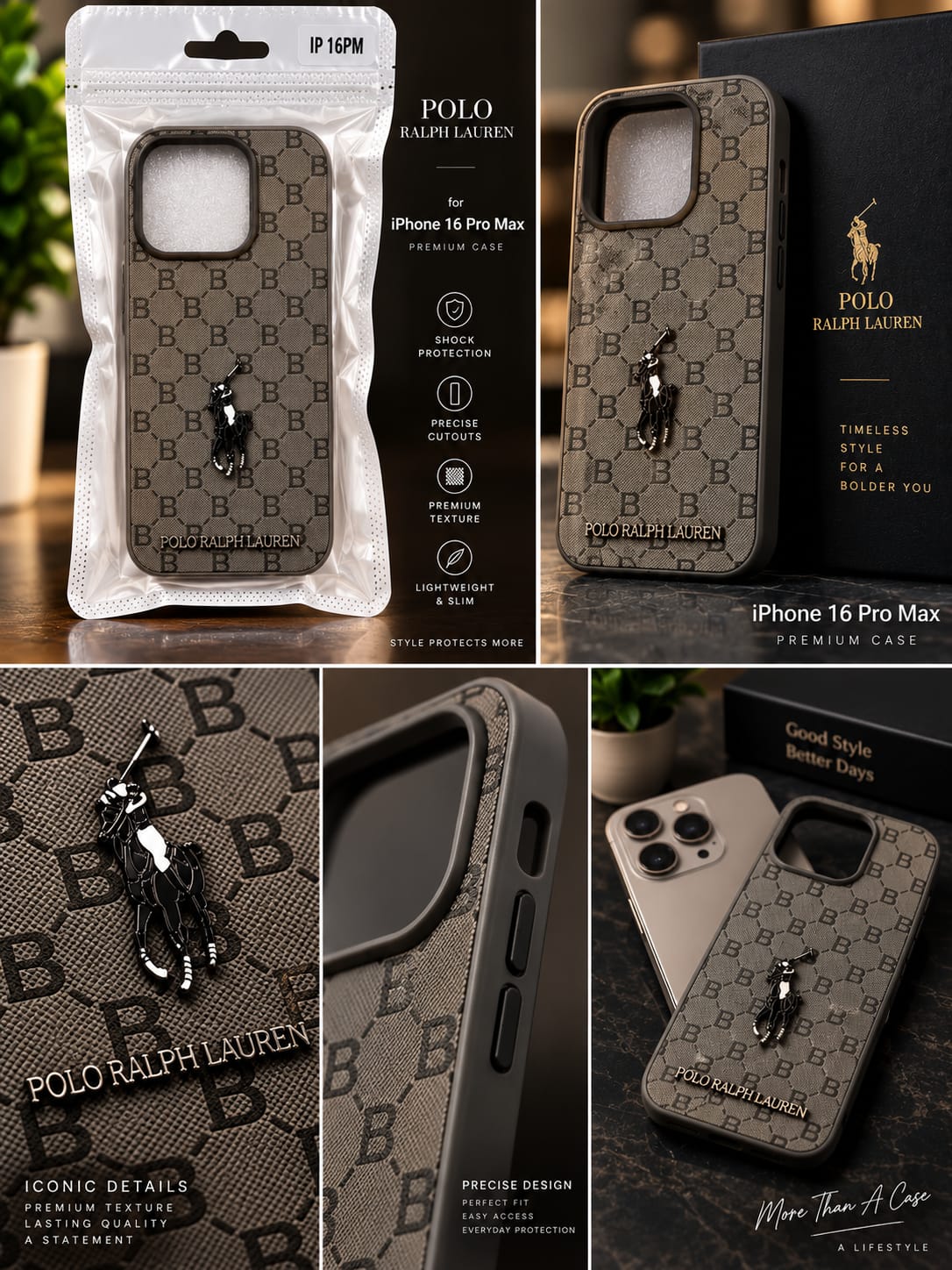 iPhone 16 Pro Max Premium Polo Ralph Lauren Style Luxury Protective Case